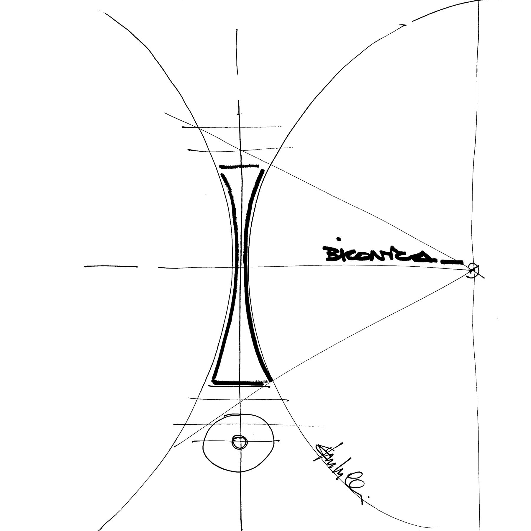 Biconica Pol, Lampada da terra - Martinelli Luce
