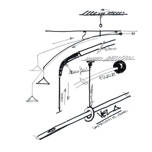 Schizzo design sospensione Vela Martinelli Luce.
