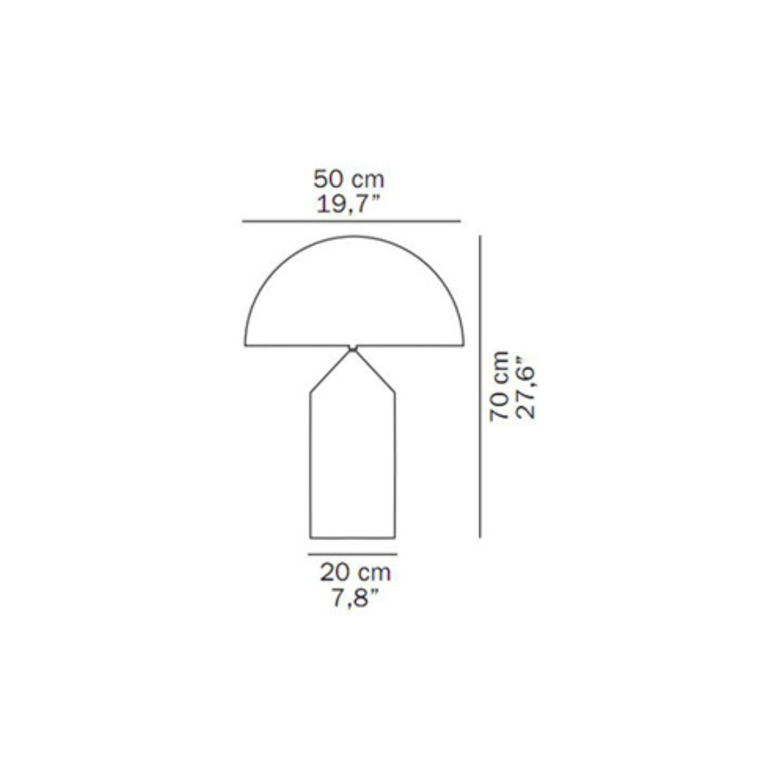 ecletty lampada da tavolo atollo vetro