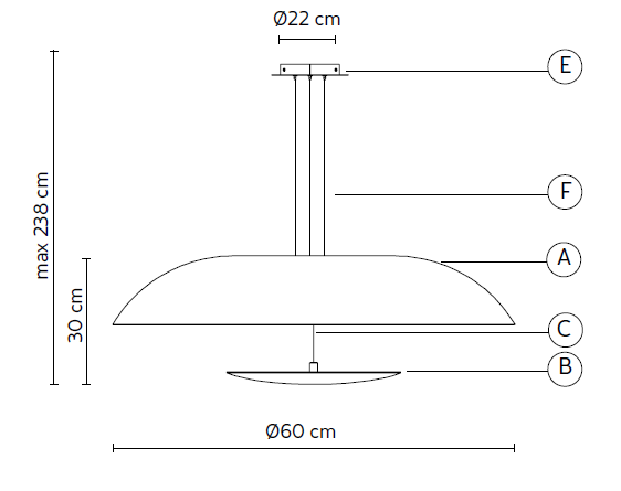 Sospensione Blanco di Karman, versione diametro 60