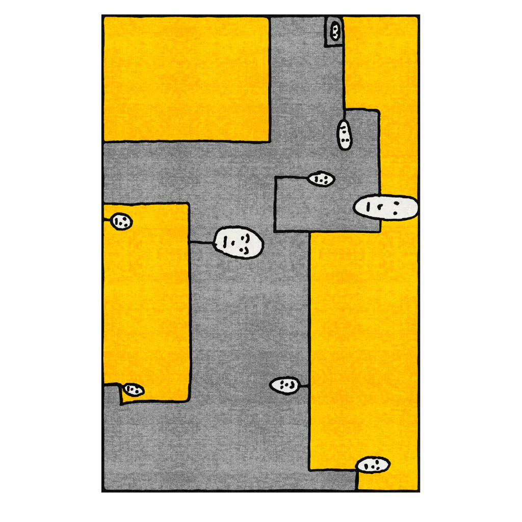 Tappeto Giallo Dog Rettangolare