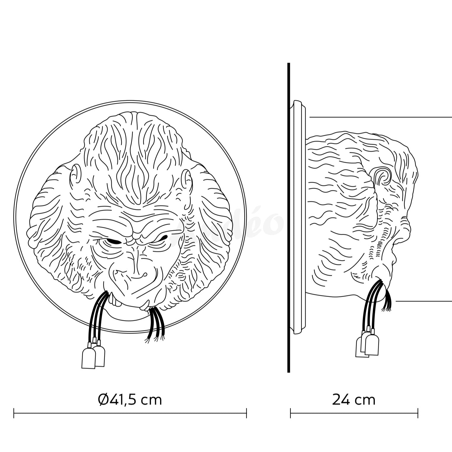 ecletty Ugo Rilla lampada da parete by Karman misure