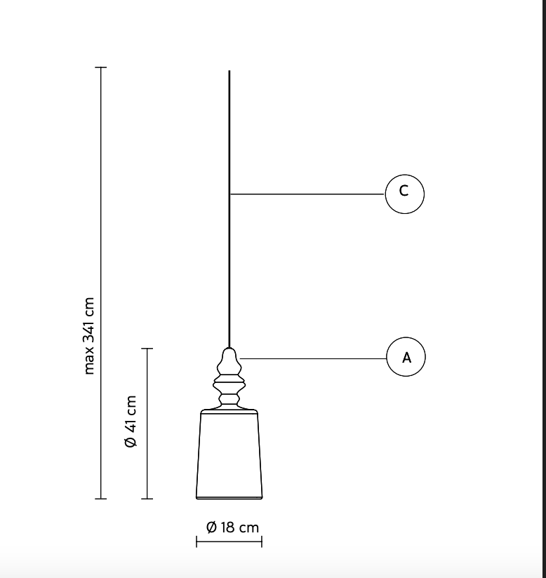 ALIBAGLASS Karman , Lampada a sospensione in vetro