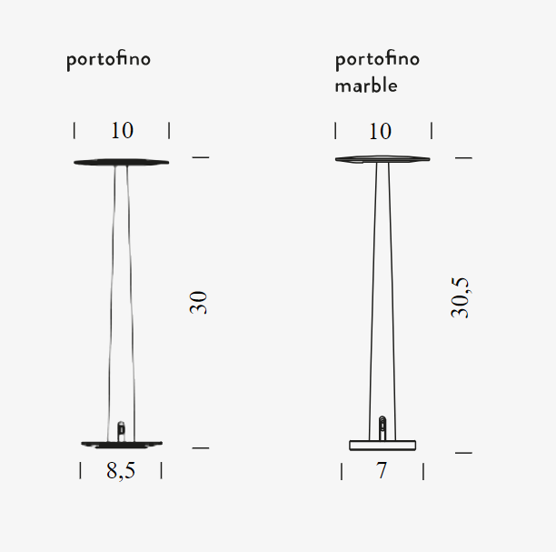 ecletty Portofino by Nemo lampada da tavolo misure