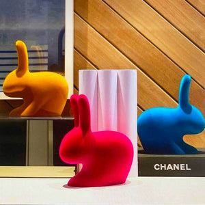 Rabbit XS Bookend Velvet - Fermaporte e Reggilibri in Velluto Qeeboo