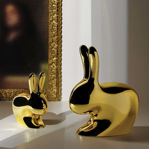 Rabbit Chair Baby Metal Finish Qeeboo - Oggetto di Design