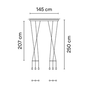ecletty lampade a sospensione wireflow lineal