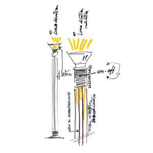 bozzetto lampada DIA disegnata per Martinelli Luce da Simon Schmitz