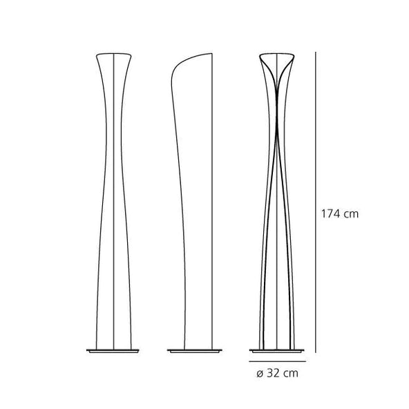 ecletty lampada da terra cadmo misure