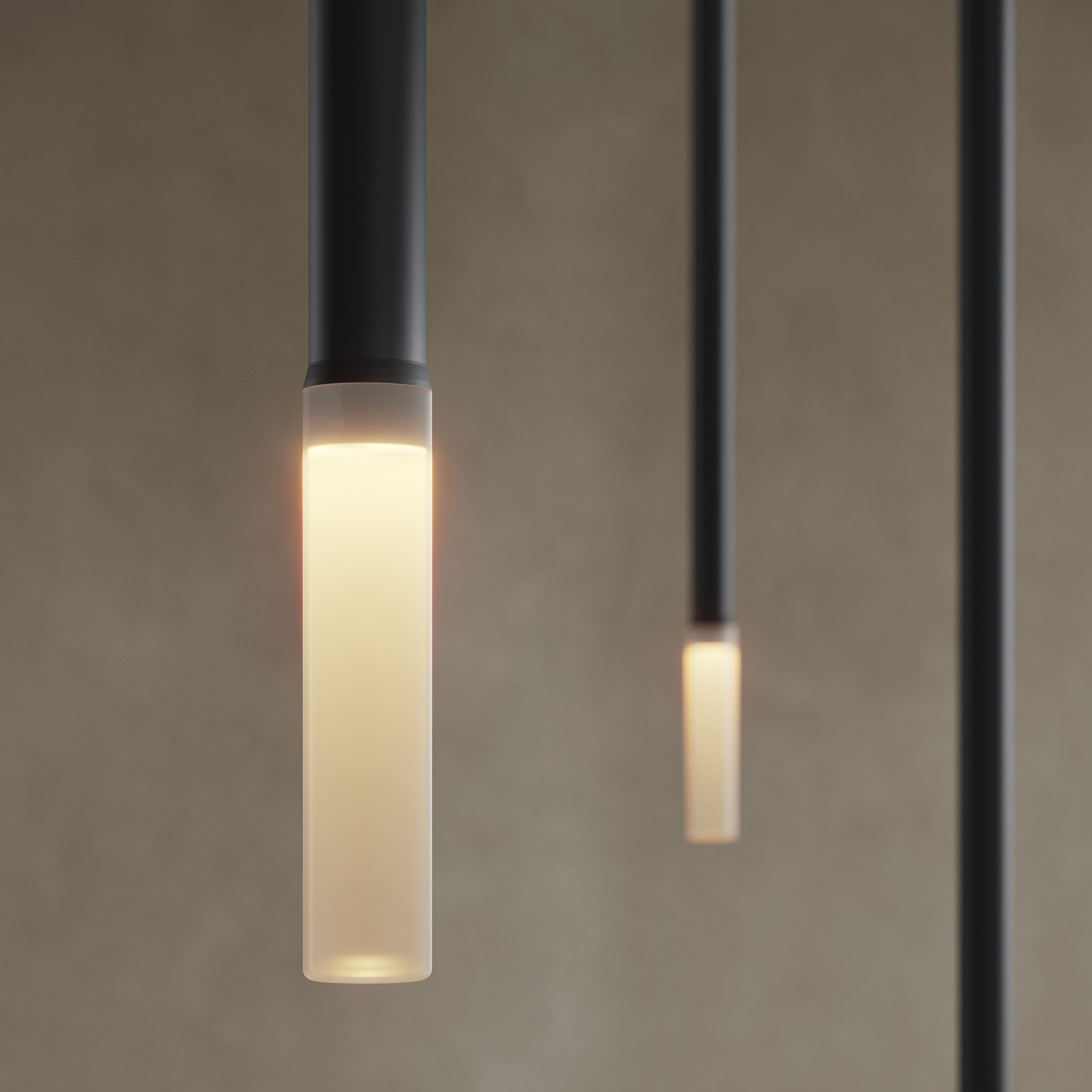 Lampada a sospensione Karman BOOM, primo piano dei 22 bracci in alluminio verniciato.