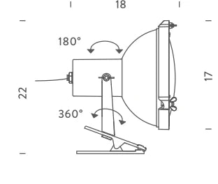 ecletty Projecteur 165 Pincer Clip misure
