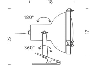 ecletty Projecteur 165 Pincer Clip misure
