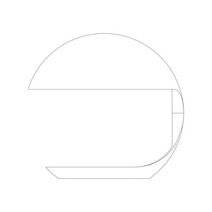 Disegni tecnico della lampada da tavolo di design CObra, Martinelli Luce.