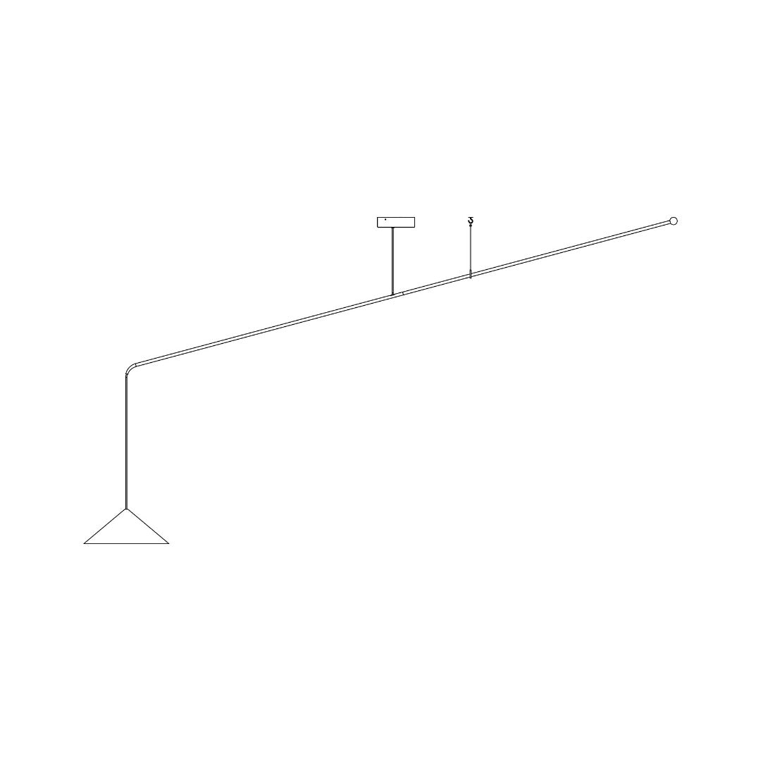 Disegno tecnico della lampada a sospensione VELA di Martinelli Luce.