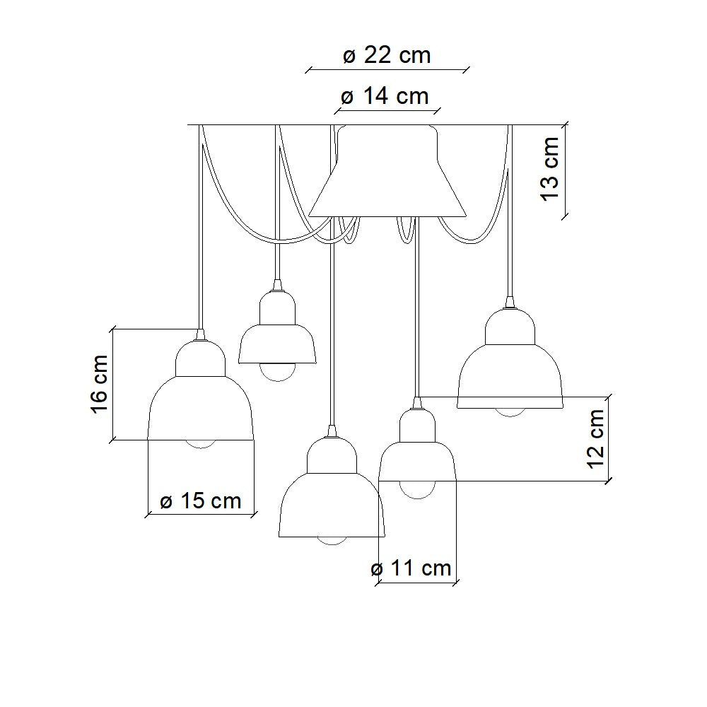 C2605 Lampadario Berimbau | Ferroluce