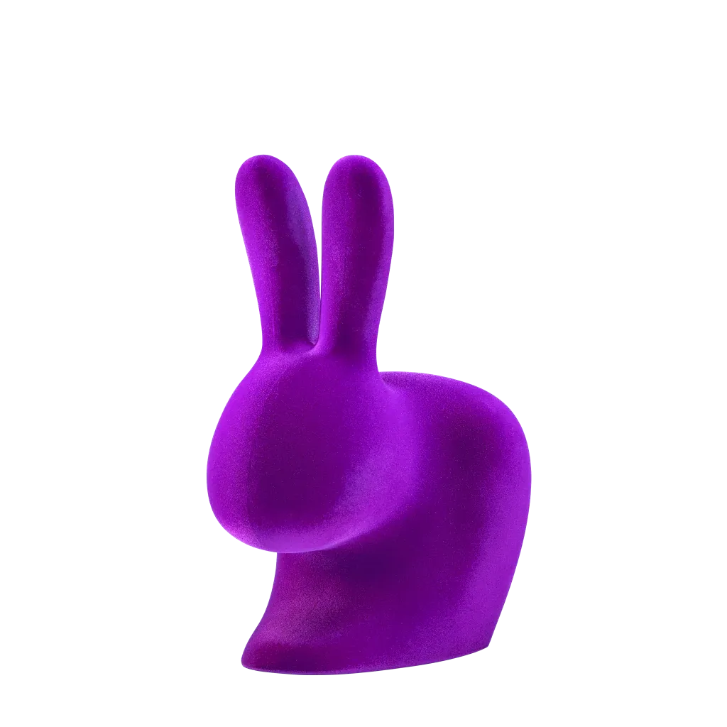 Sedia Rabbit Chair Qeeboo in velluto viola 