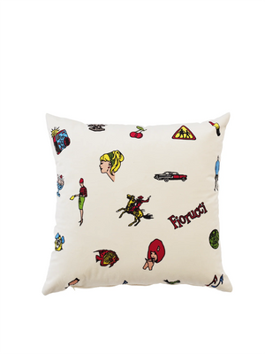 Cuscino Qeeboo x Fiorucci — Pattern Toys Pop Art Made in Italy