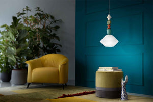 C2710 Lampada sospensione design Lariat bianco latte – Ferroluce