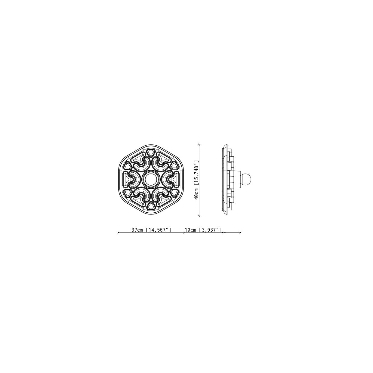 Phytia applique da parete design ceramica caleidoscopica – Ferroluce