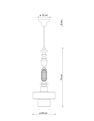 disegno tecnico con misure sospensione c2531 Ferroluce