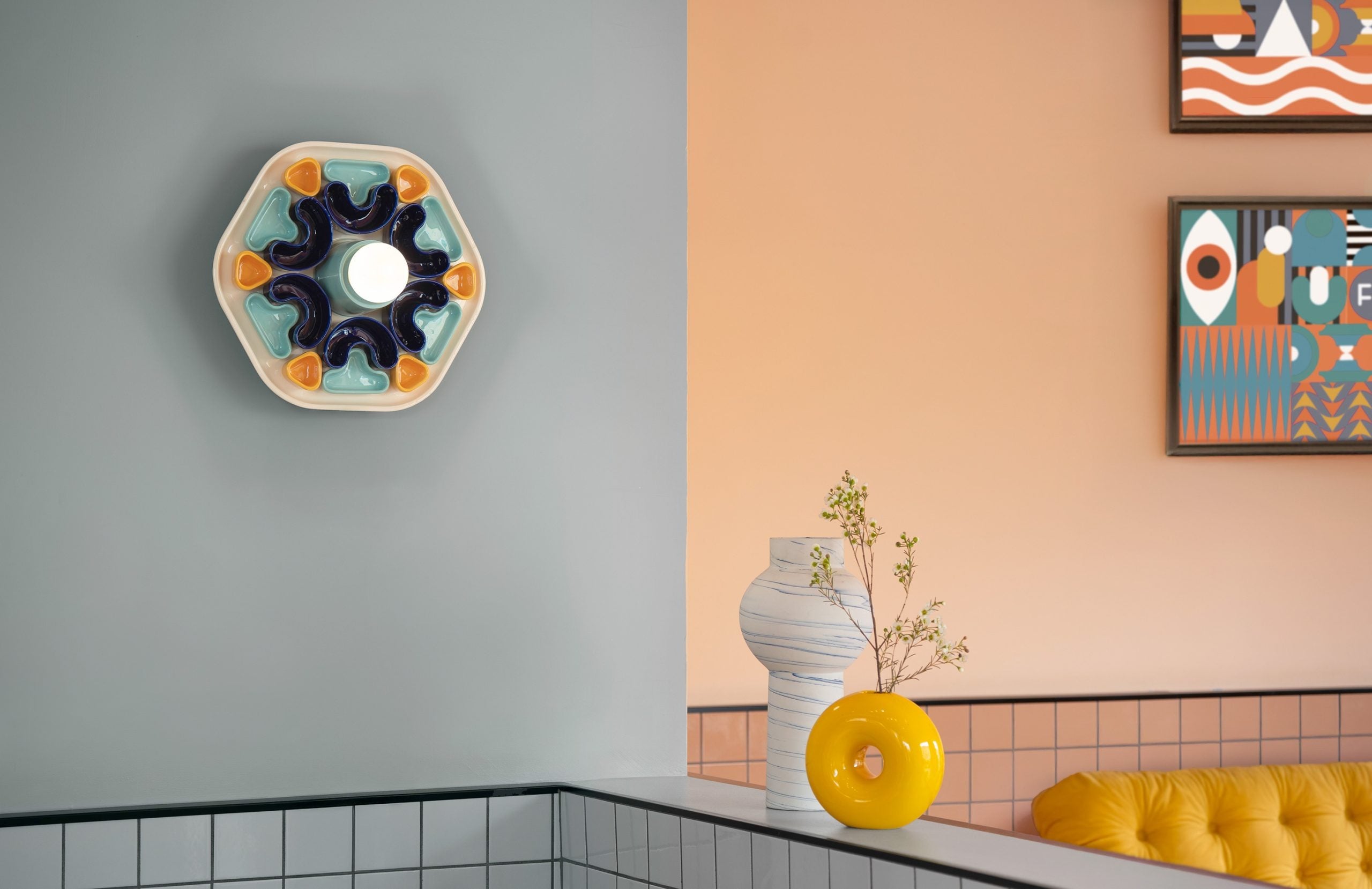 Phytia applique da parete design ceramica caleidoscopica – Ferroluce