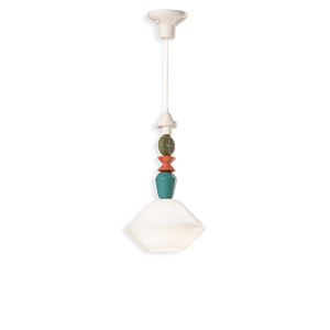 C2710 Lampada sospensione design Lariat bianco latte – Ferroluce