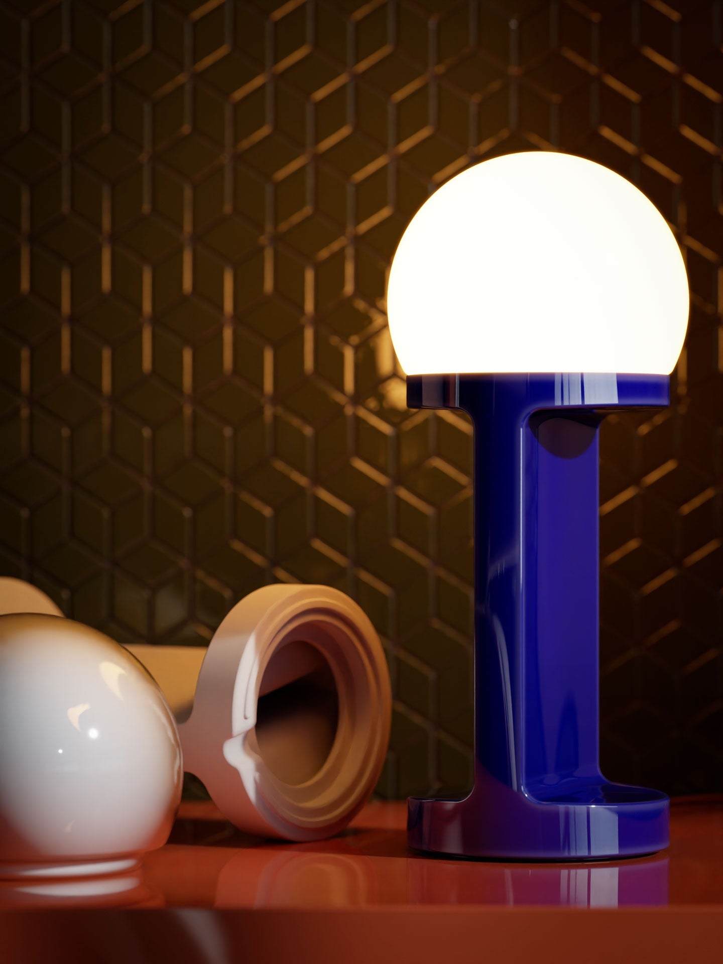 2780 Habea Lampada da tavolo design ceramica e vetro – Ferroluce