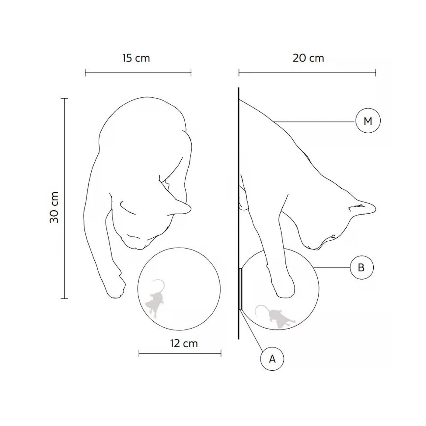 ecletty maoo lampada da parete gatto misure