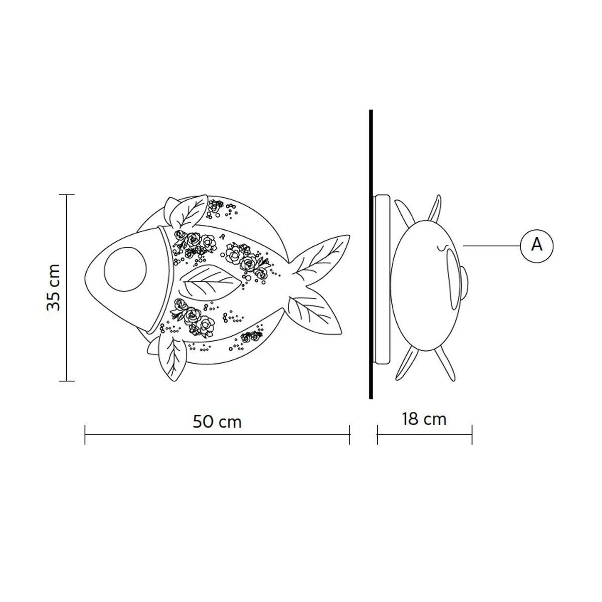 ecletty lampada da parete aprile misure