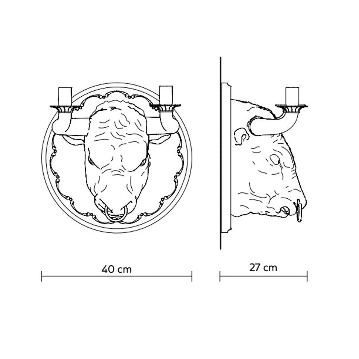 ecletty Corrado lampada da parete misure