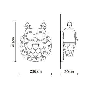 ecletty Ti-vedo lampada da parete by karman a forma di gufo misure
