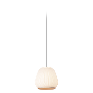 Sospensione7450 Knit Vibia con rivestimento in lycra beige a coste, design Meike Harde, scontornata su sfondo bianco.