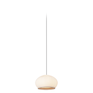 Sospensione 7455 Knit Vibia con rivestimento in lycra beige a coste, design Meike Harde, scontornata su sfondo bianco