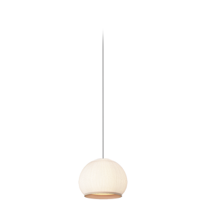 Sospensione 7460 Knit Vibia con rivestimento in lycra beige a coste, design Meike Harde, scontornata su sfondo bianco