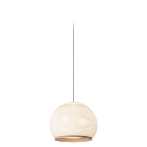 Sospensione 7475 Knit Vibia con rivestimento in lycra beige a coste scontornata su sfondo bianco