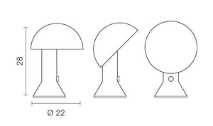 disegno lampada Elemetto con misure di Martinelli Luce.