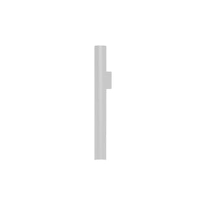 Applique a LED Koko Uno di Martinelli Luce, finitura bianca, con struttura tubolare in alluminio, su sfondo bianco. 
