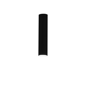 Plafoniera a LED Koko Uno di Martinelli Luce, finitura nero, con struttura tubolare, su sfondo bianco.