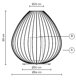 Immagine con misure della Cell di Karman diametro 84.