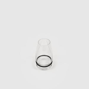 ecletty ovio opalino bicchiere per acqua con anello in silicone nero