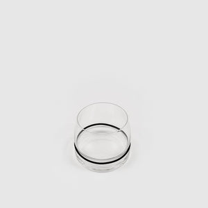 ecletty ovio opalino bicchiere per whisky con anello in silicone nero