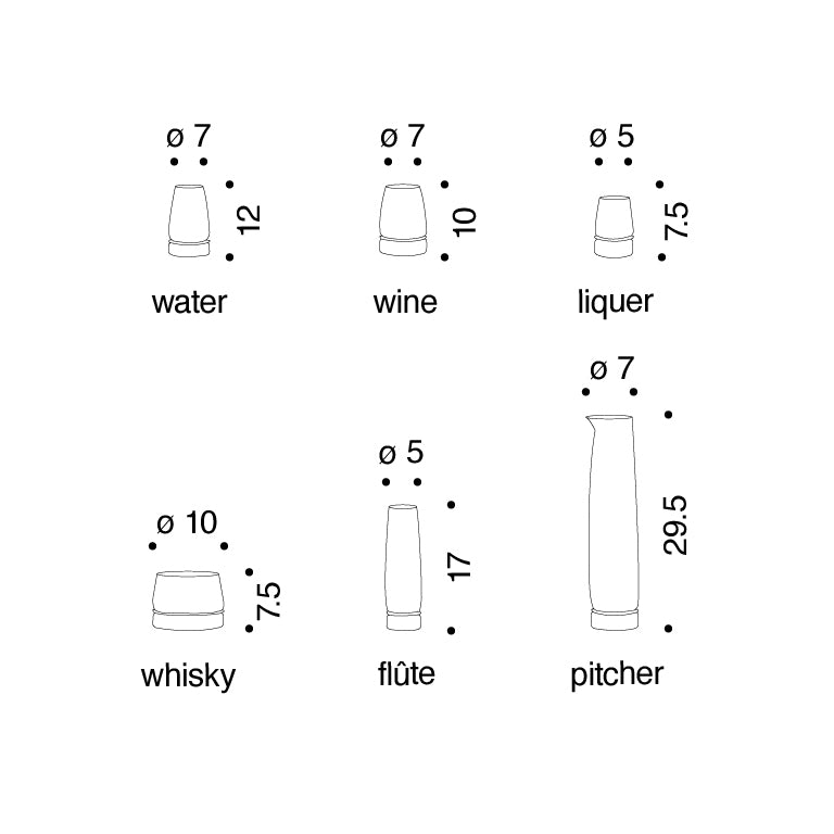 ecletty ovio opalino bicchieri per acqua, liquore, vino e whisky con anello in silicone set da 6 dimensioni