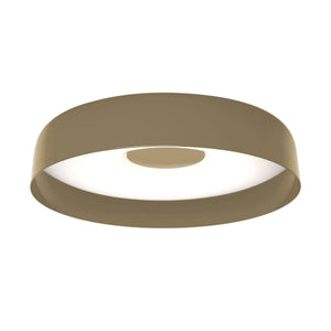 Plafoniera moderna Papavero di Martinelli Luce, finitura ottone, dimensione grande, su sfondo neutro, con diffusore in metacrilato.