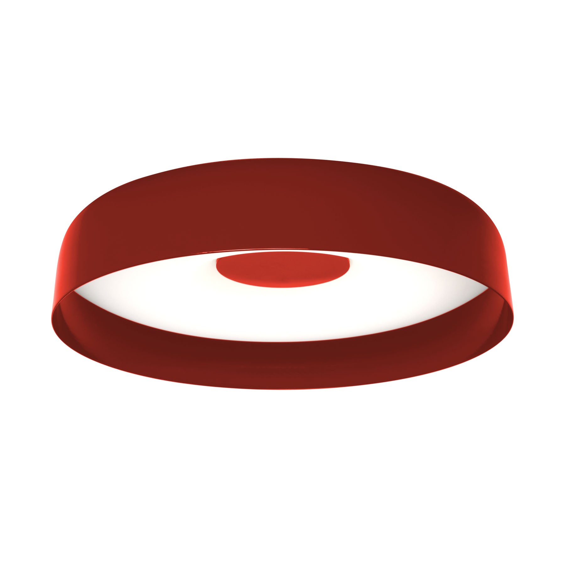 Applique di design Papavero di Martinelli Luce, finitura rosso papavero, dimensione grande, su sfondo neutro, con diffusore in metacrilato.