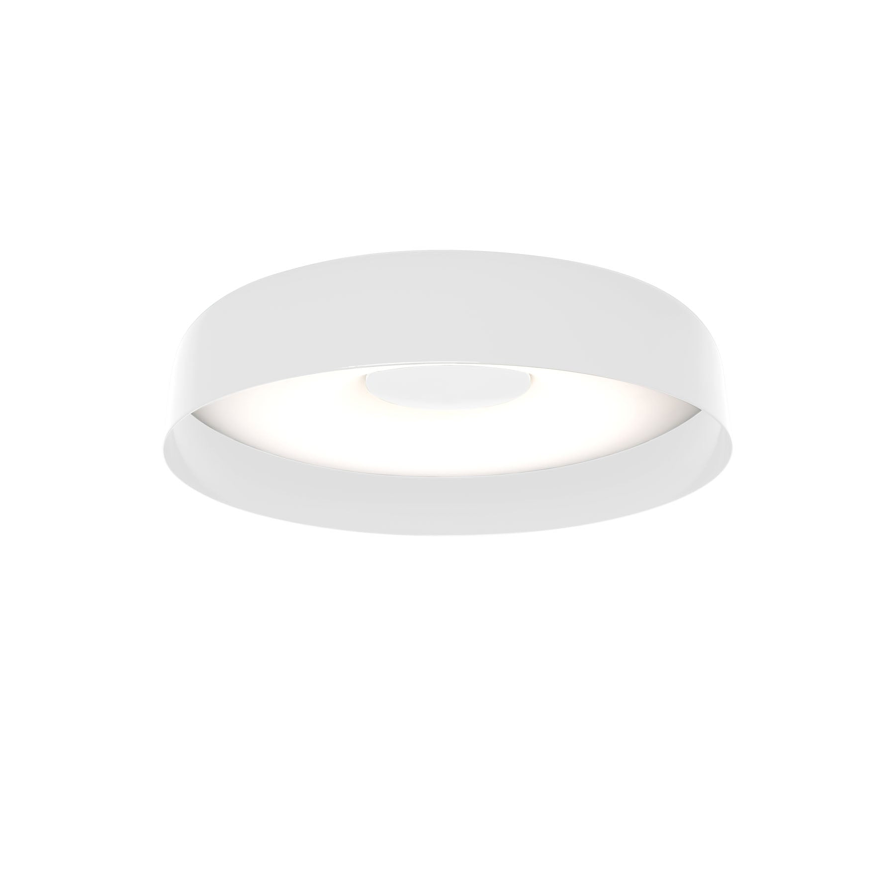 Plafoniera di design Papavero di Martinelli Luce, finitura bianca, dimensione media, su sfondo neutro, con diffusore in metacrilato.