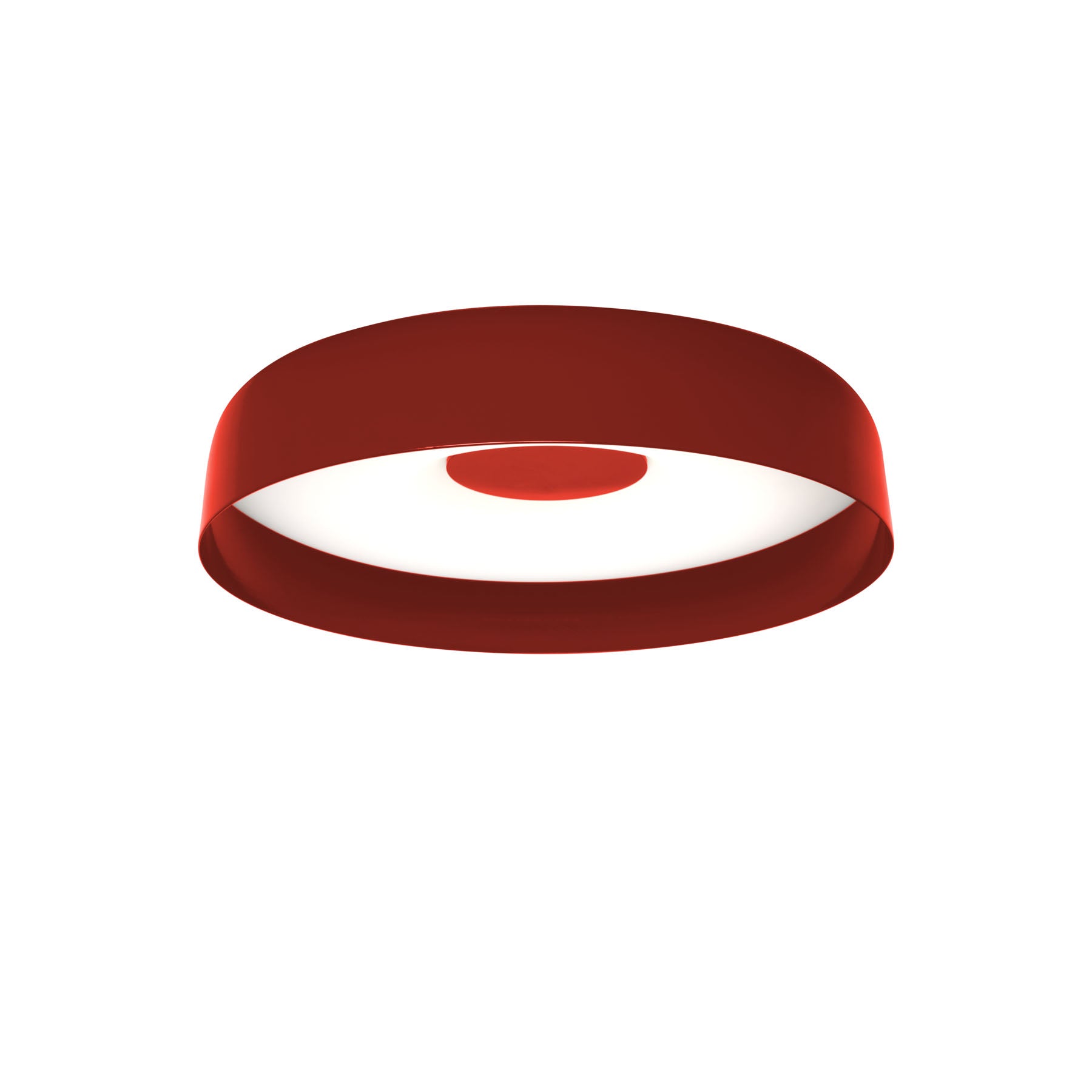 Applique di design Papavero di Martinelli Luce, finitura rosso papavero, dimensione media, su sfondo neutro, con diffusore in metacrilato.