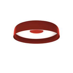 Applique di design Papavero di Martinelli Luce, finitura rosso papavero, dimensione media, su sfondo neutro, con diffusore in metacrilato.