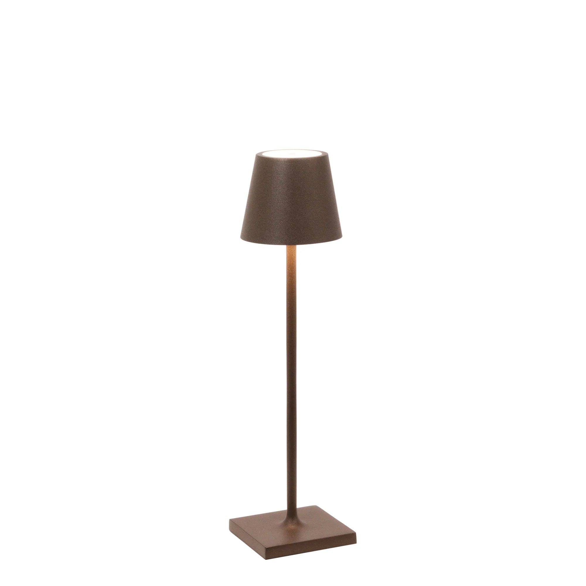 ecletty lampada da tavolo poldina micro corten