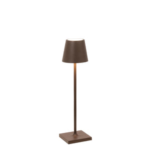 ecletty lampada da tavolo poldina micro corten