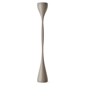 Lampada da terra scultorea Jazz di Vibia, colore beige, realizzata in poliuretano, su sfondo neutro.